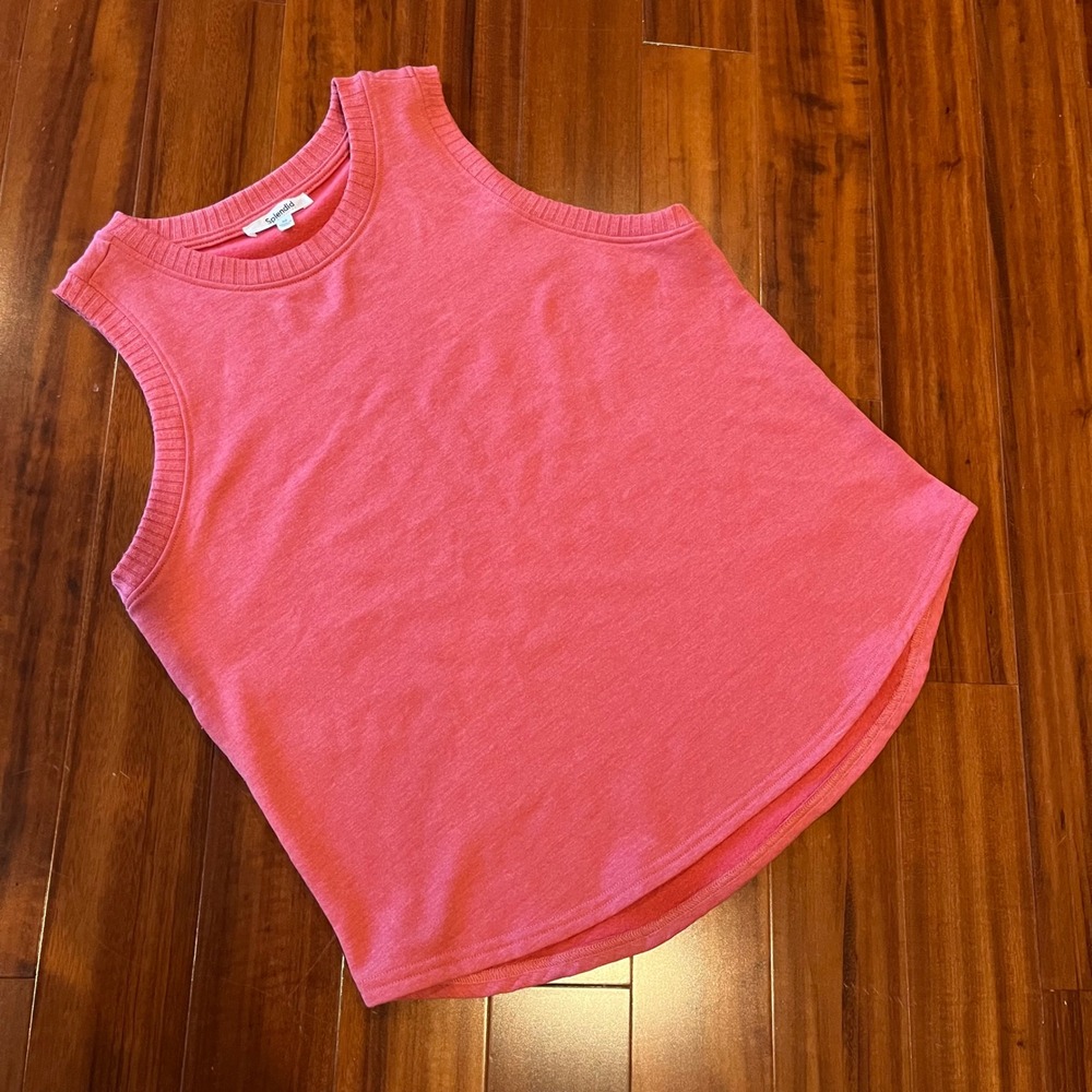 Splendid Pink Tank Top Cotton Blend Thick Knit Solid Sleeveless Size Medium